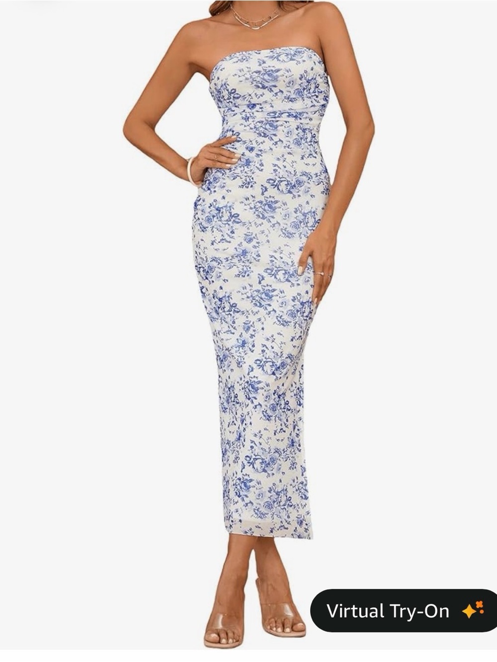 Milumia Women’s Summer Floral Bodycon Maxi Dress